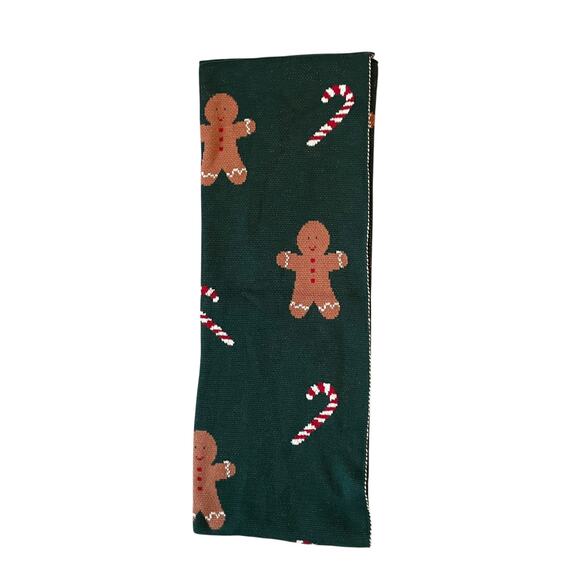 Oversized Gingerbread Candy Cane Cotton Throw Blanket 50x70 Christmas Green New - Picture 14 of 15